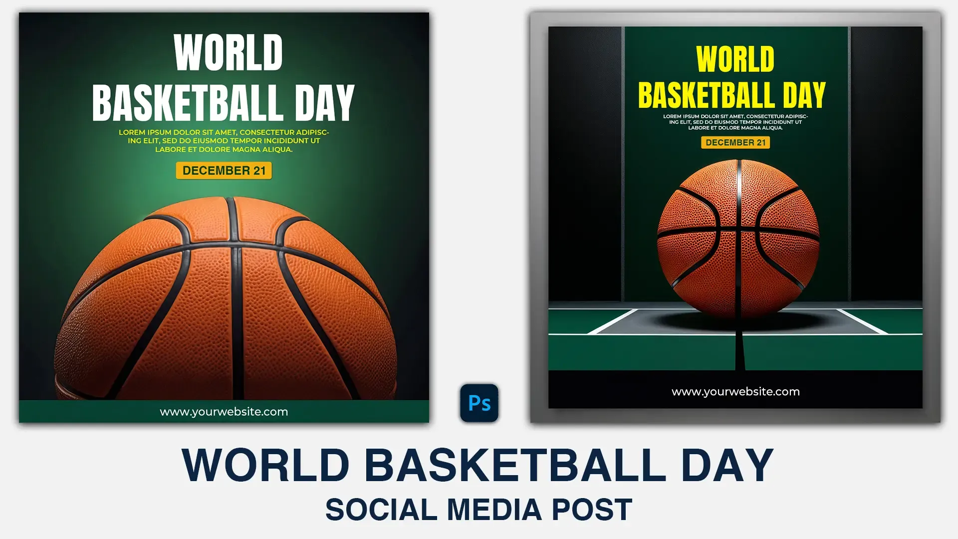 World Basketball Day Classic Court Design Instagram Post PSD